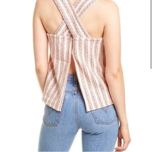 Madewell Boucle Cross Back Striped Textured Tank Top